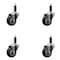 Service Caster 3'' SS Black Poly Wheel Swivel 1'' Expanding Stem Caster Set, 4PK SCC-SSEX20S314-PPUB-BLK-1-4 - alternate 1